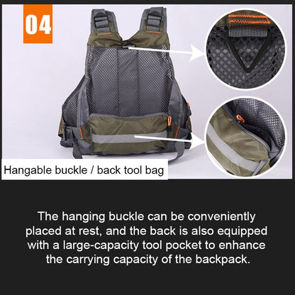 Vivolux | HERREN Outdoor Multifunktionale Angelweste Schwimmweste (Grau)