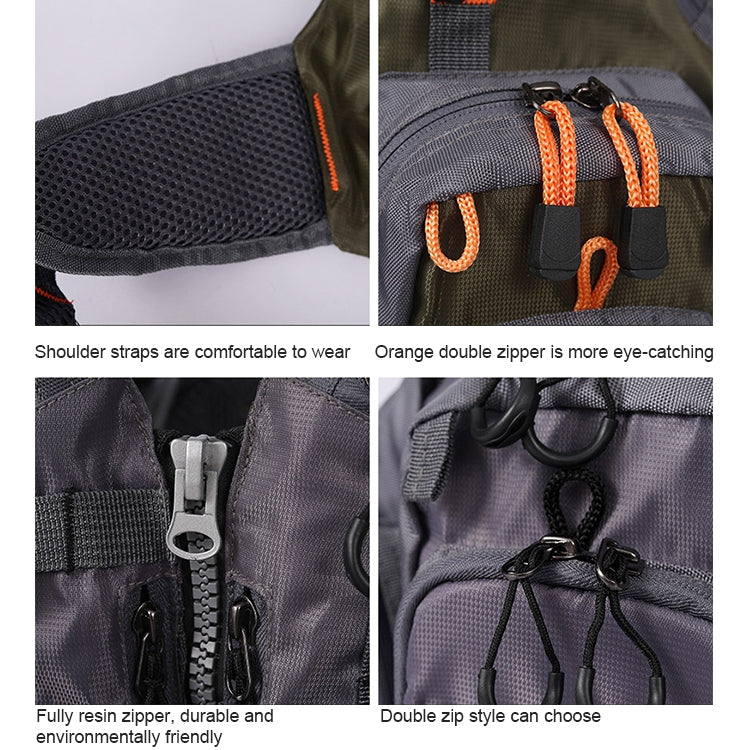 Vivolux | HERREN Outdoor Multifunktionale Angelweste Schwimmweste (Grau)