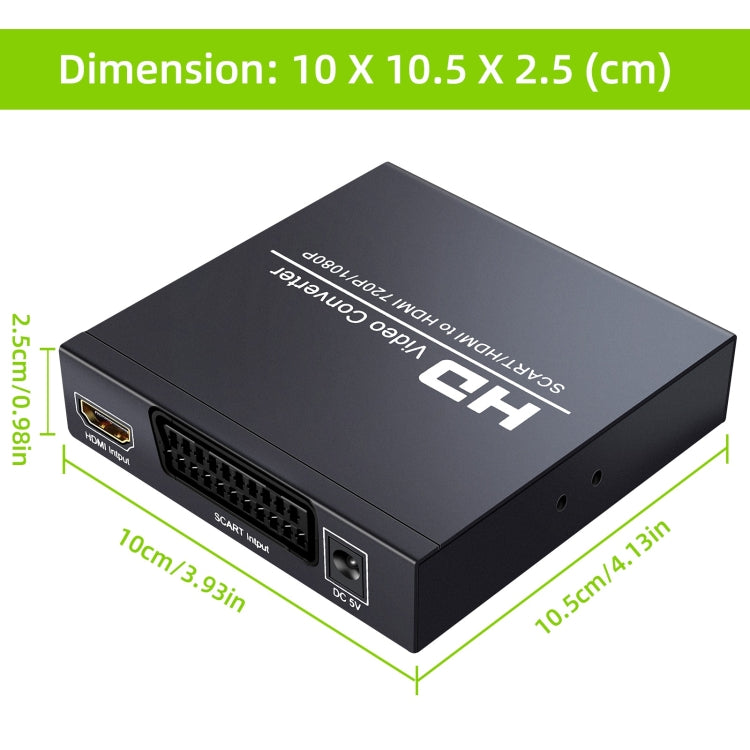 Vivolux | NEWKENG NK-8S SCART + HDMI zu HDMI 720P / 1080P HD Video Konverter Adapter Scaler Box