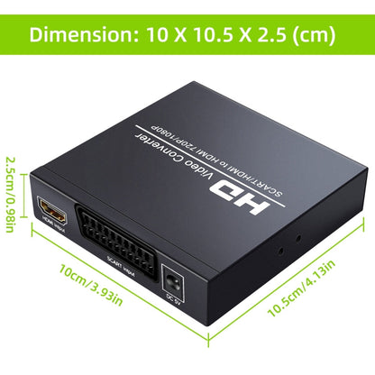 Vivolux | NEWKENG NK-8S SCART + HDMI zu HDMI 720P / 1080P HD Video Konverter Adapter Scaler Box