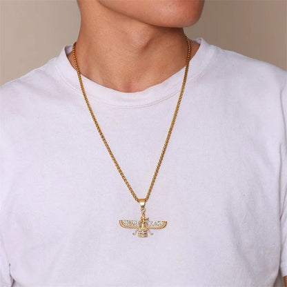 Vivolux | Rhinestone Ahura Mazda Zoroastrian Anhänger Halskette