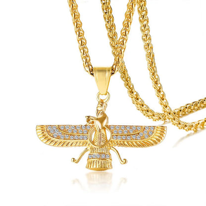 Vivolux | Rhinestone Ahura Mazda Zoroastrian Anhänger Halskette