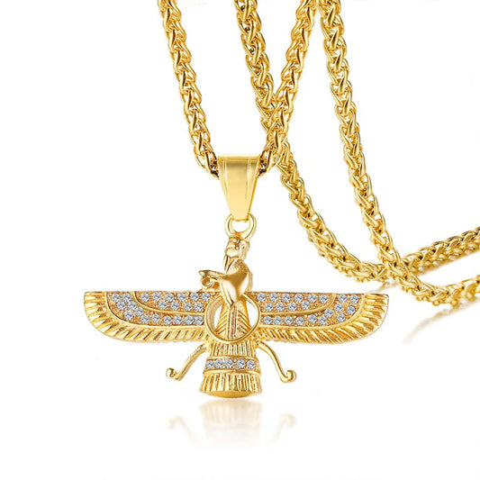 Vivolux | Rhinestone Ahura Mazda Zoroastrian Anhänger Halskette