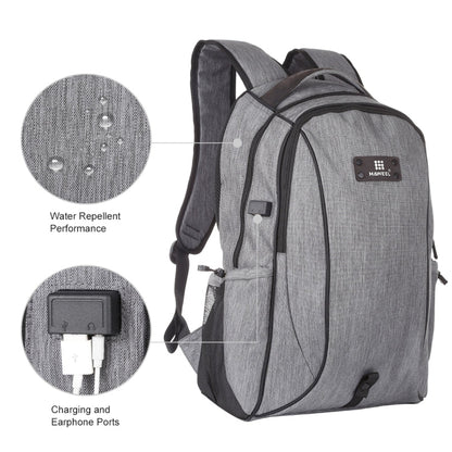 Vivolux | HAWEEL Outdoor Tragbarer Canvas Doppelschulter Laptop Rucksack (Grau)