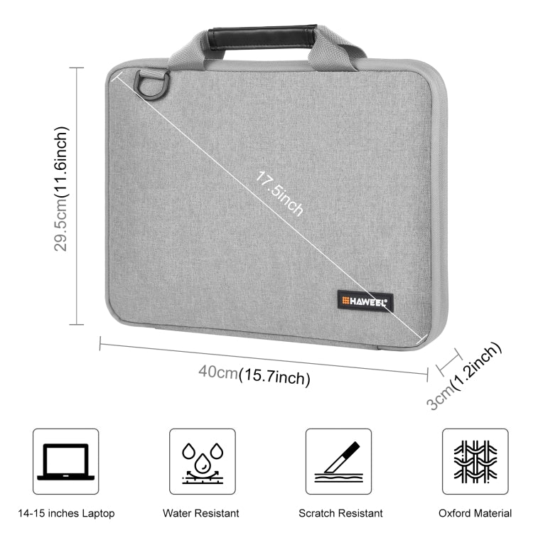 Vivolux | HAWEEL 14,0 Zoll - 16,0 Zoll Aktentasche Crossbody Laptop Tasche für Macbook, Lenovo Thinkpad, ASUS, HP (Grau)