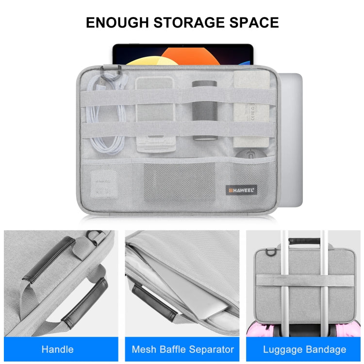 Vivolux | HAWEEL 14,0 Zoll - 16,0 Zoll Aktentasche Crossbody Laptop Tasche für Macbook, Lenovo Thinkpad, ASUS, HP (Grau)