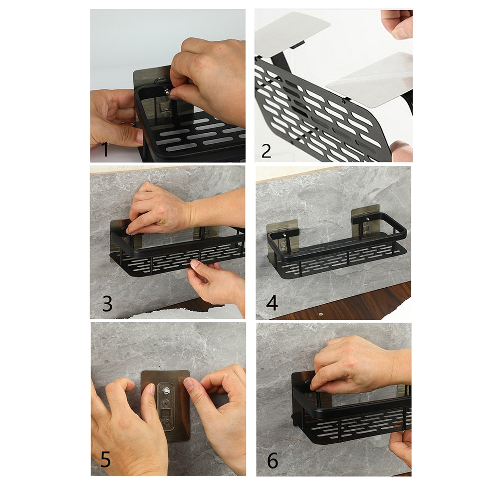 Vivolux | Badezimmerregale Eckregal ohne Bohren Duschregalhalter