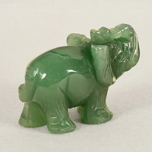 Vivolux | Grüner Aventurin Jade Stein Elefanten Statue