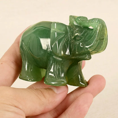 Vivolux | Grüner Aventurin Jade Stein Elefanten Statue