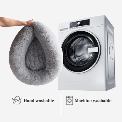 Vivolux | PawNest Beruhigendes Donut-Katzenbett | Rundes Plüsch Nest | Stresslindernd & Gemütlich | Perfekt für Katzen & kleine Hunde