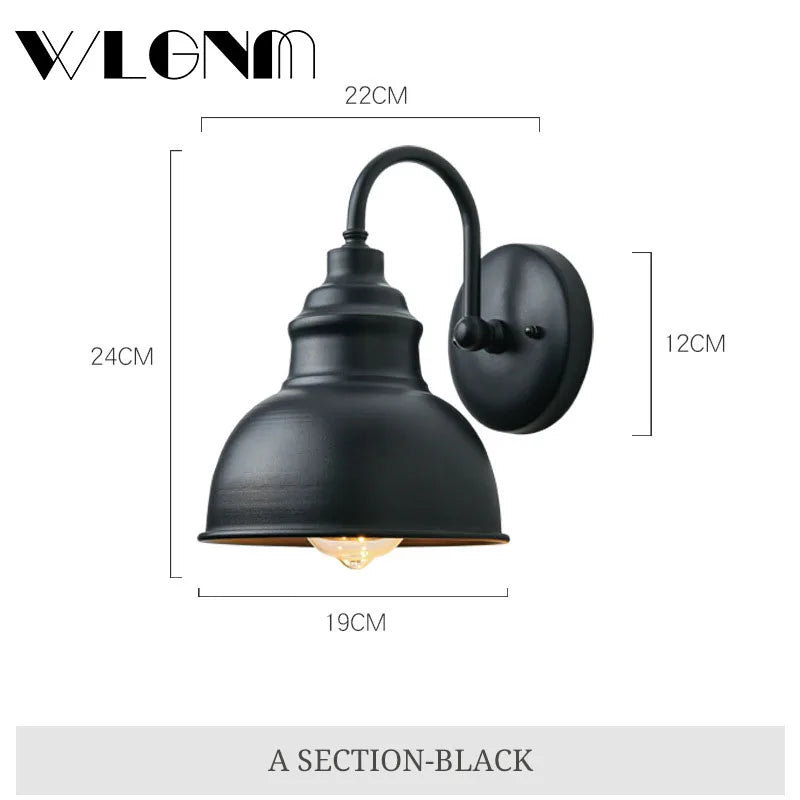 Vivolux | Wasserdichte Retro Außen Garten Veranda Wandlampe: Vintage Eisen Wandleuchte für Gang, Treppe, Innenhof, Balkon, Villa