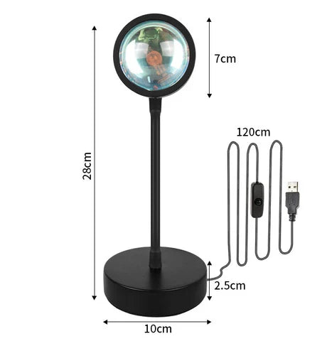 Vivolux | Sonnenuntergang Lampe - Luminex - USB Angetrieben - Regenbogen Projektion