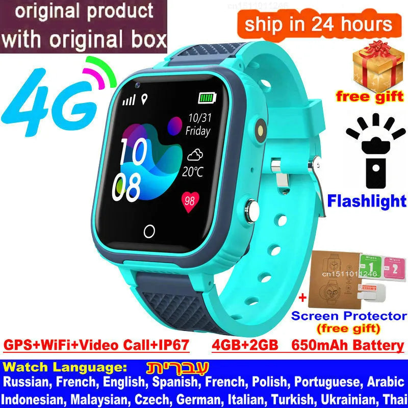 Vivolux | LT21 4G Kinder Smartwatch mit GPS, WiFi, Videoanruf, SOS, IP67 wasserdicht - Kindersicherheitstracker und Standortüberwachungs-Handy-Uhr