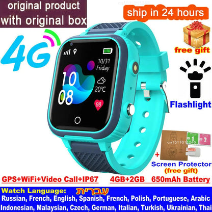 Vivolux | LT21 4G Kinder Smartwatch mit GPS, WiFi, Videoanruf, SOS, IP67 wasserdicht - Kindersicherheitstracker und Standortüberwachungs-Handy-Uhr