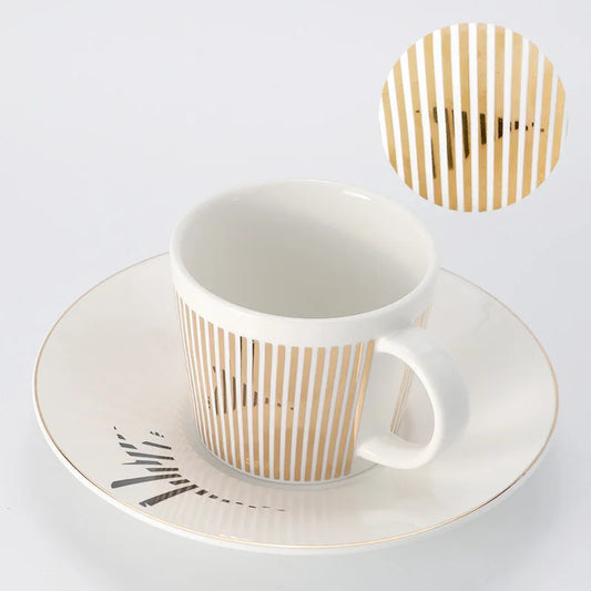 Vivolux | Kreative dynamische Spiegelreflexbecher Leopard anamorpher Zebra-Becher Luycho Kaffee Tee Becher Set mit Untersetzer 90ml-225ml