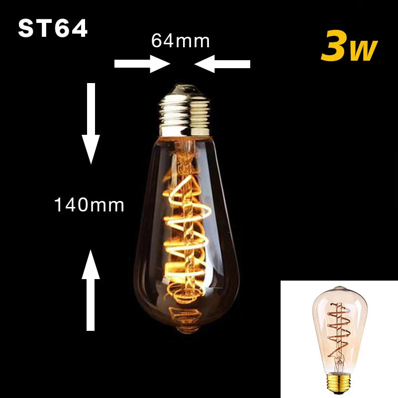 Vivolux | Dimmable Vintage LED-Birne (3W, E27-Basis) - Goldspiral-Glühfaden für Kronleuchter & dekorative Beleuchtung