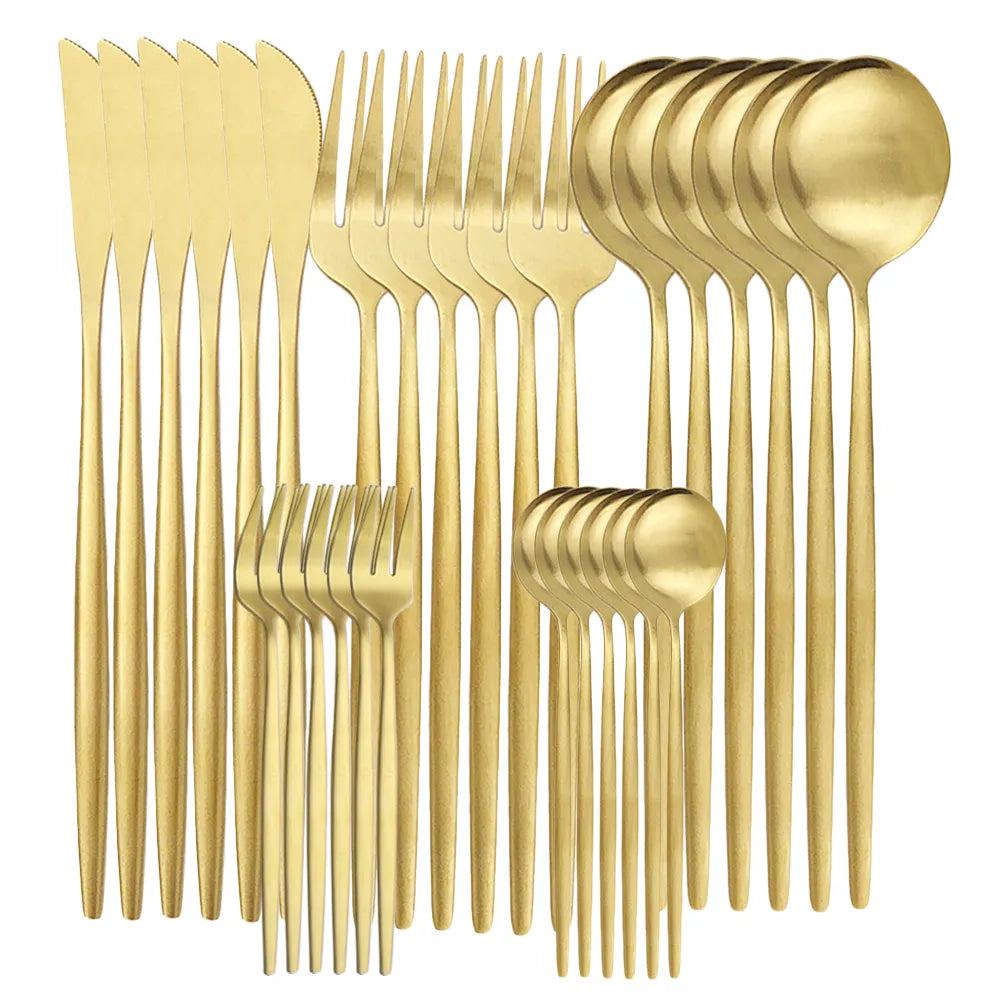 Vivolux | Hochwertiges Edelstahl-Besteckset für 6 Personen - Elegante Essbesteckkollektion