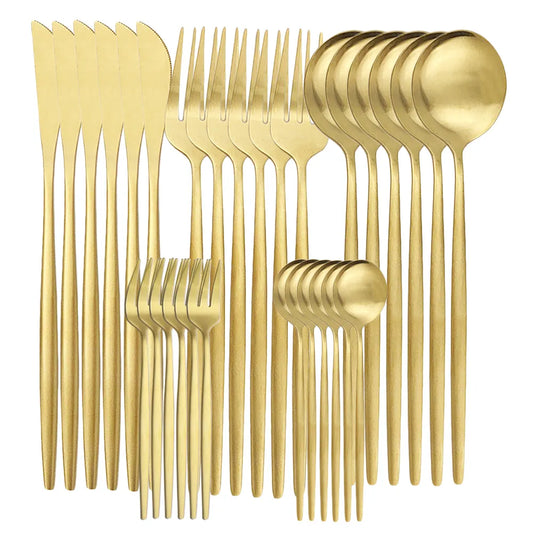 Vivolux | Hochwertiges Edelstahl-Besteckset für 6 Personen - Elegante Essbesteckkollektion