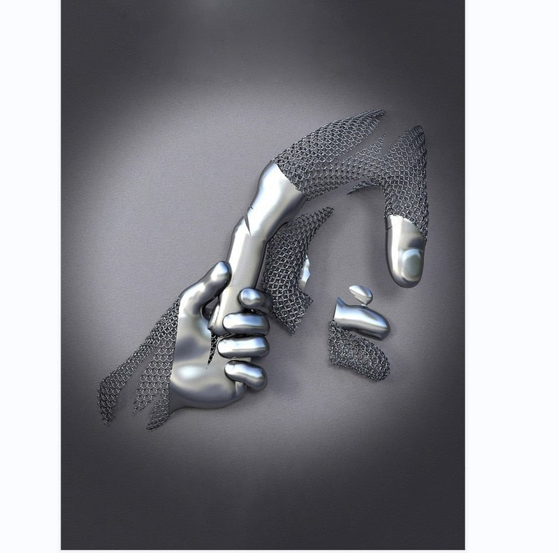 Vivolux | Metallfigur Statues Stile Abstraktes Leinwandgemälde Paare Wandkunst Liebes-Skulptur Poster Druck Wohnkultur Wohnzimmer Geschenke