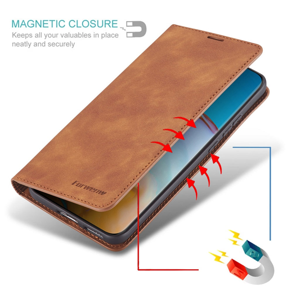 Vivolux | Huawei Hülle: Magnetische Leder Tasche für stilvollen Schutz