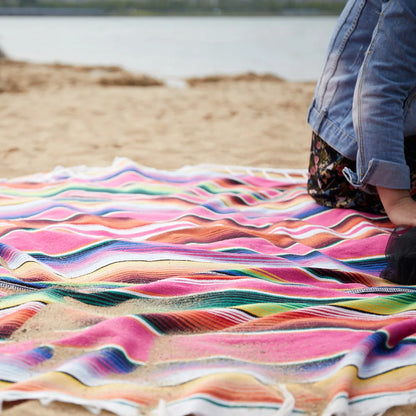 Vivolux | Boho Vibrant Mexikanische Serape Decke