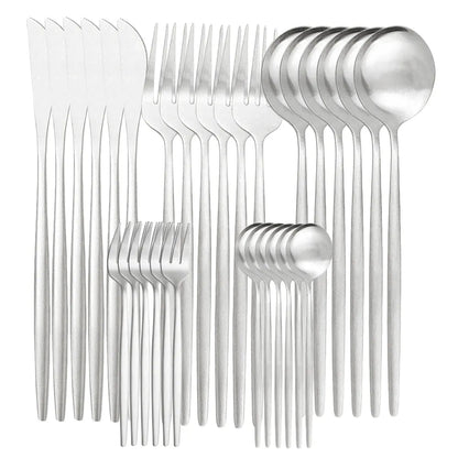 Vivolux | Hochwertiges Edelstahl-Besteckset für 6 Personen - Elegante Essbesteckkollektion