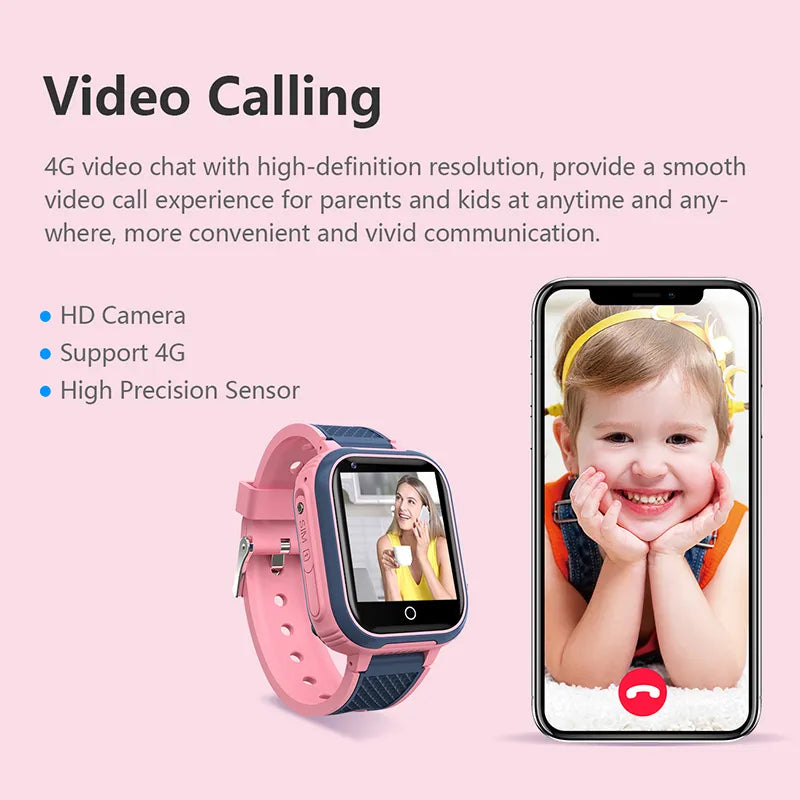 Vivolux | LT21 4G Kinder Smartwatch mit GPS, WiFi, Videoanruf, SOS, IP67 wasserdicht - Kindersicherheitstracker und Standortüberwachungs-Handy-Uhr