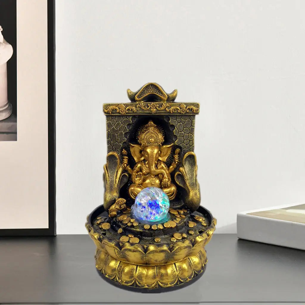 Vivolux | Atemberaubende Ganesha-Statue mit LED-Innen-Wasserquelle