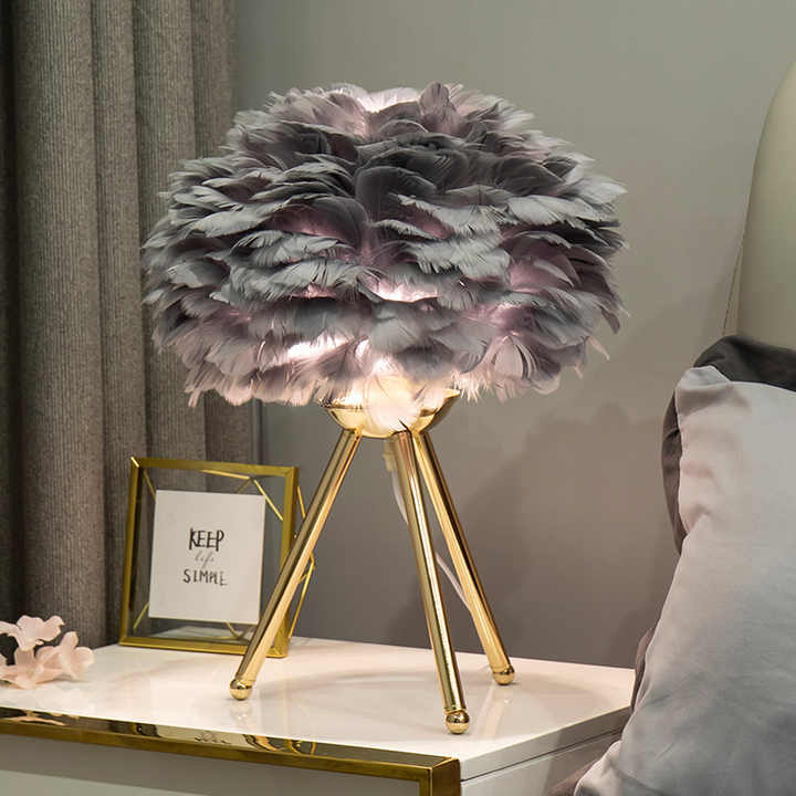 Vivolux | Tischlampe - FeatherLux - Dimmbares Licht - Elegantes Federdesign