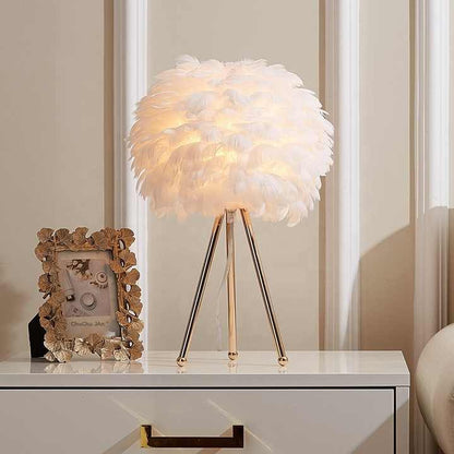 Vivolux | Tischlampe - FeatherLux - Dimmbares Licht - Elegantes Federdesign