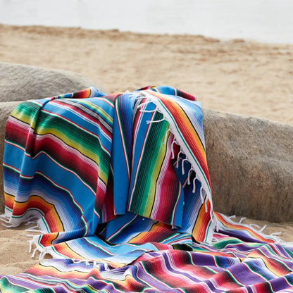 Vivolux | Boho Vibrant Mexikanische Serape Decke