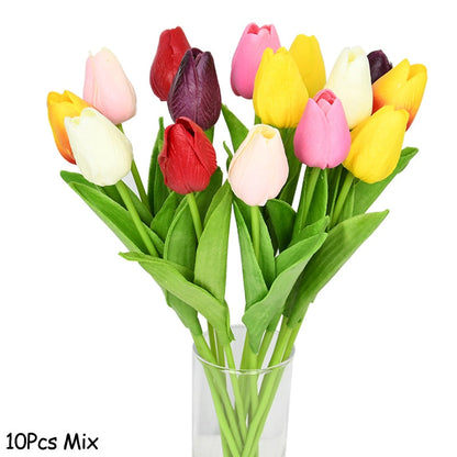 Vivolux | Künstlicher Blumenstrauß mit Tulpen, Dekoration (10 Stück)