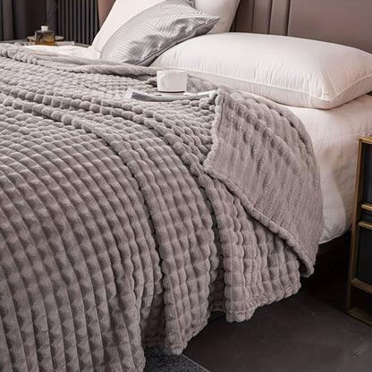 Vivolux | EliteWave Plaid - Ultrafluffy strukturierte korallfarbene Fleece-Decke