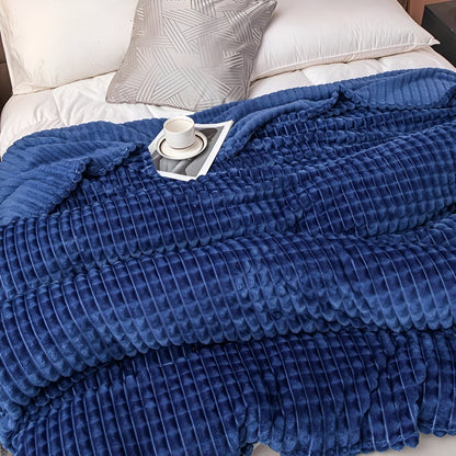 Vivolux | EliteWave Plaid - Ultrafluffy strukturierte korallfarbene Fleece-Decke