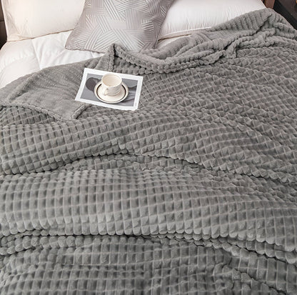 Vivolux | EliteWave Plaid - Ultrafluffy strukturierte korallfarbene Fleece-Decke