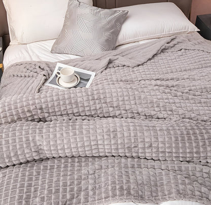 Vivolux | EliteWave Plaid - Ultrafluffy strukturierte korallfarbene Fleece-Decke