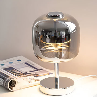 Vivolux | Gleam Lamp - Stylische rauchgraue Glaslampe USB-betriebenes dimmbares Licht