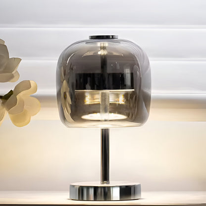 Vivolux | Gleam Lamp - Stylische rauchgraue Glaslampe USB-betriebenes dimmbares Licht