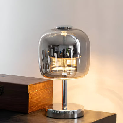 Vivolux | Gleam Lamp - Stylische rauchgraue Glaslampe USB-betriebenes dimmbares Licht