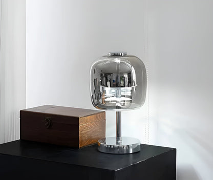 Vivolux | Gleam Lamp - Stylische rauchgraue Glaslampe USB-betriebenes dimmbares Licht