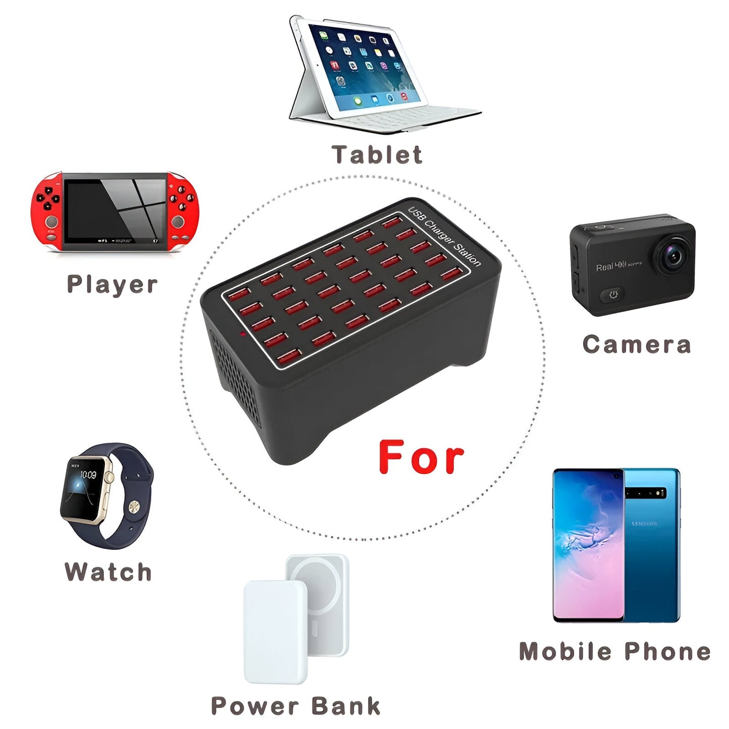 Vivolux | PowerPort Pro 30 - Universelle Multi-USB-Ladestation mit 30 Anschlüssen