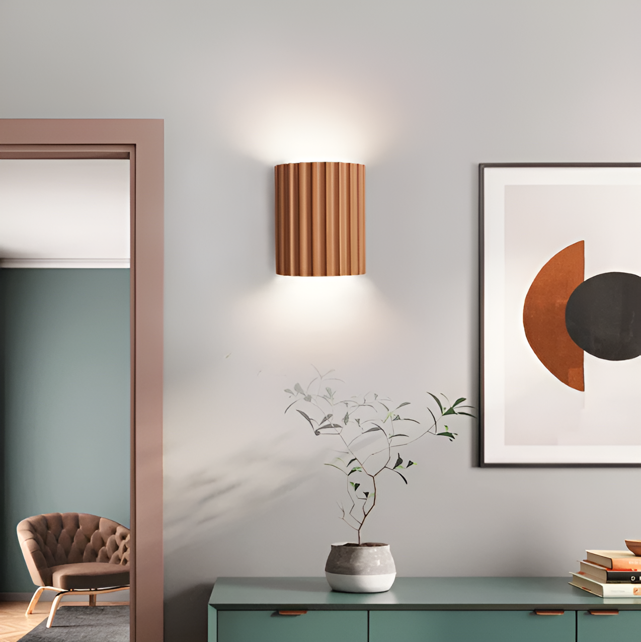 Vivolux | Gestreifte LED-Wandleuchte aus Kunstharz für moderne nordische Stimmung