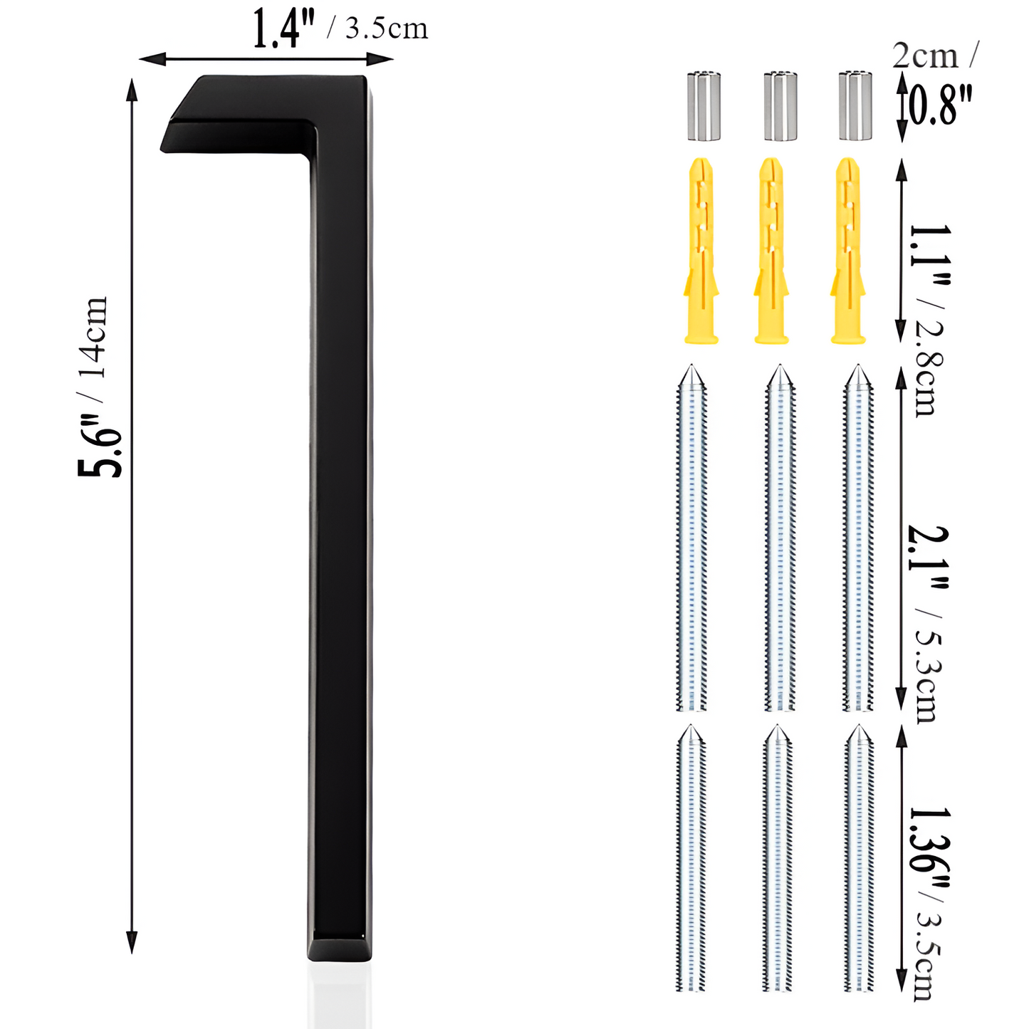 Vivolux | Schwarz Ganz Hausnummer  -  Hausnummer Modern  -  Hausnummer Schild