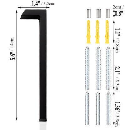 Vivolux | Schwarz Ganz Hausnummer  -  Hausnummer Modern  -  Hausnummer Schild