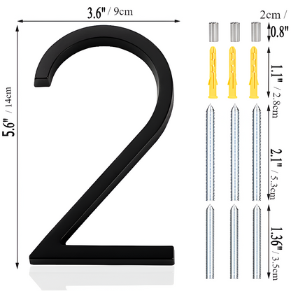 Vivolux | Schwarz Ganz Hausnummer  -  Hausnummer Modern  -  Hausnummer Schild