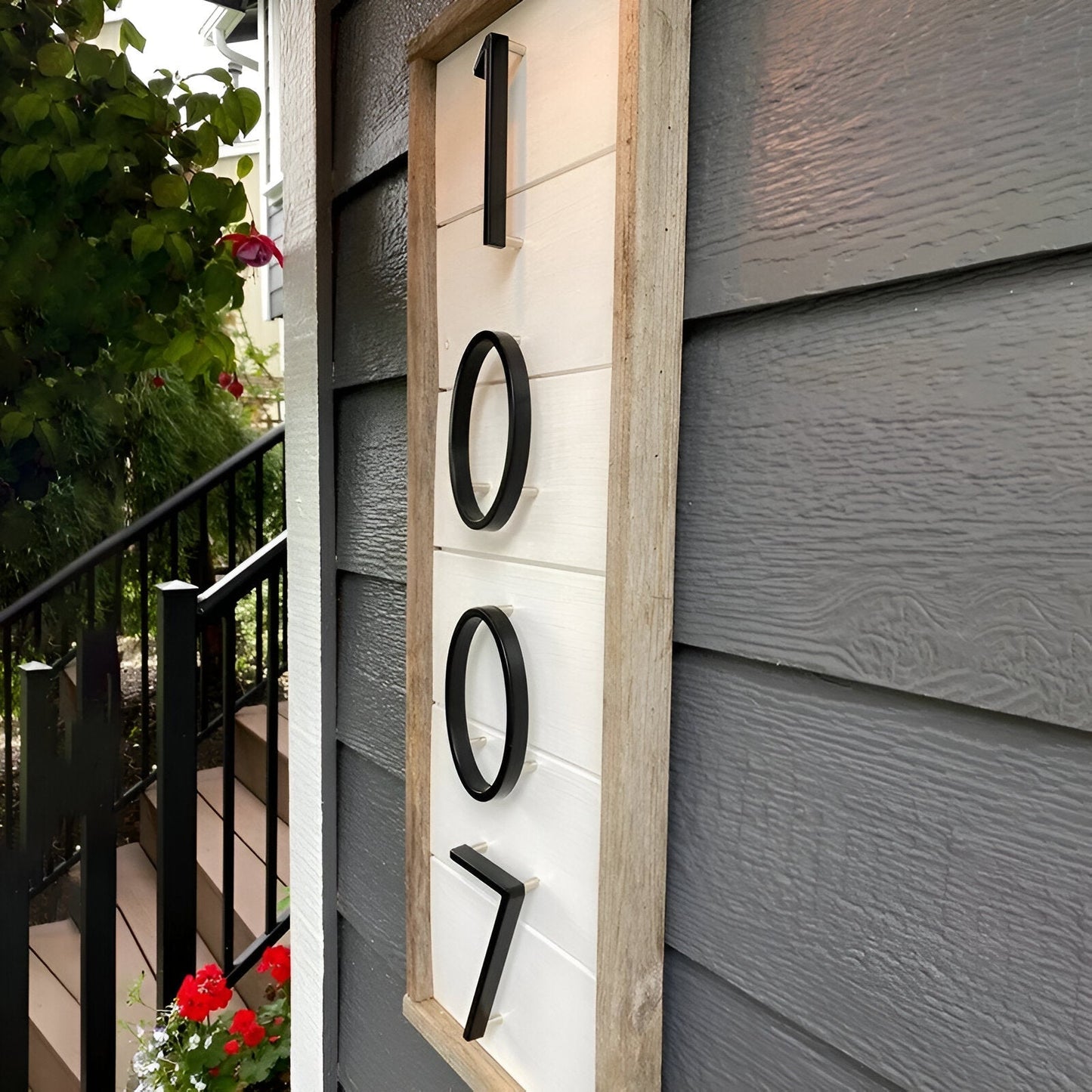 Vivolux | Schwarz Ganz Hausnummer  -  Hausnummer Modern  -  Hausnummer Schild