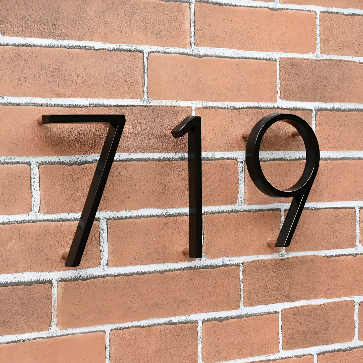 Vivolux | Schwarz Ganz Hausnummer  -  Hausnummer Modern  -  Hausnummer Schild