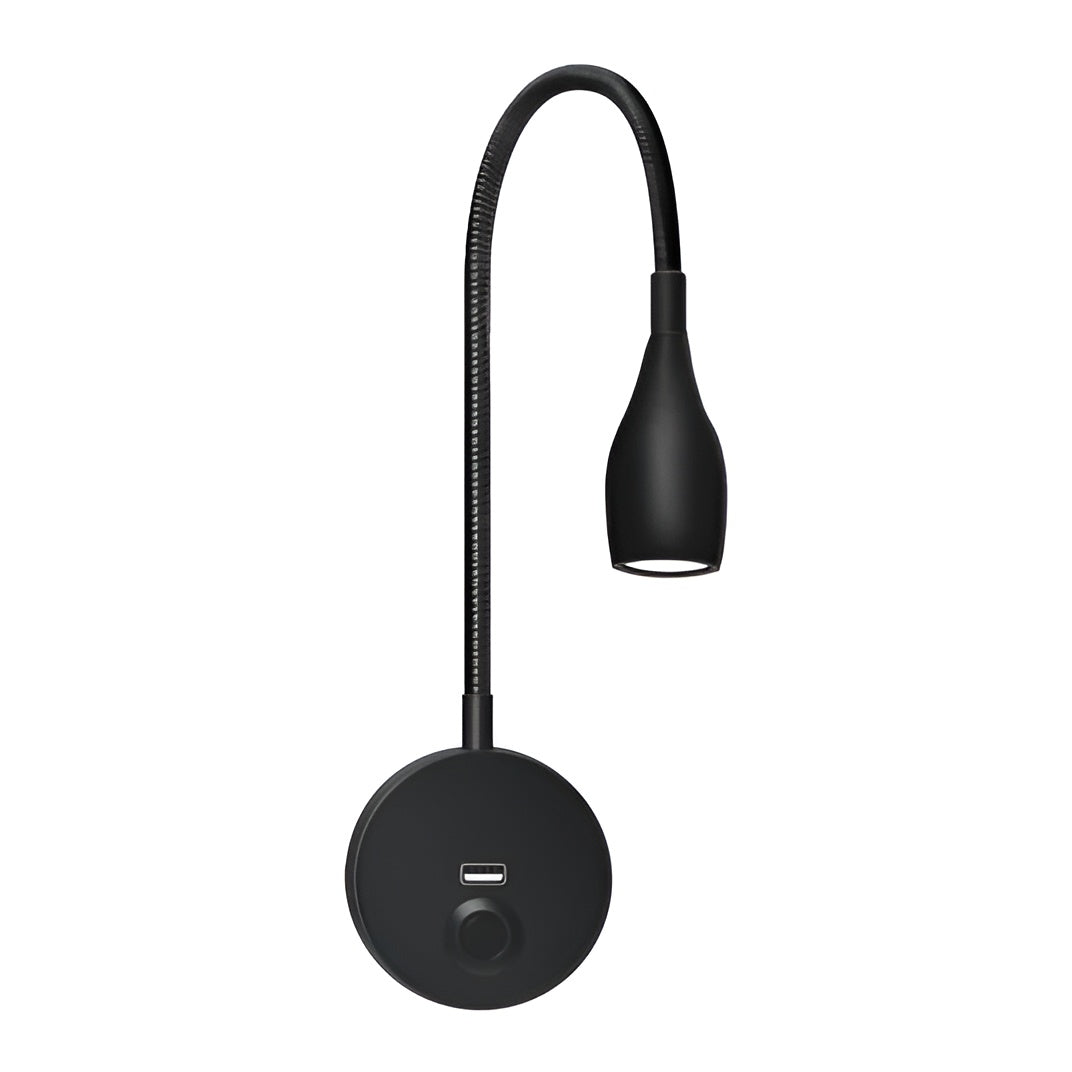 Vivolux | TouchGlow - 2-in-1-Schwanenhals-Wandleuchte mit USB-Ladegerät für gemütliche Leseabende