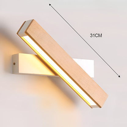 Vivolux | TwistLED Wandlampe - 360° drehbare rechteckige LED-Wandlampe aus Holz