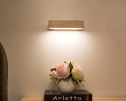 Vivolux | TwistLED Wandlampe - 360° drehbare rechteckige LED-Wandlampe aus Holz
